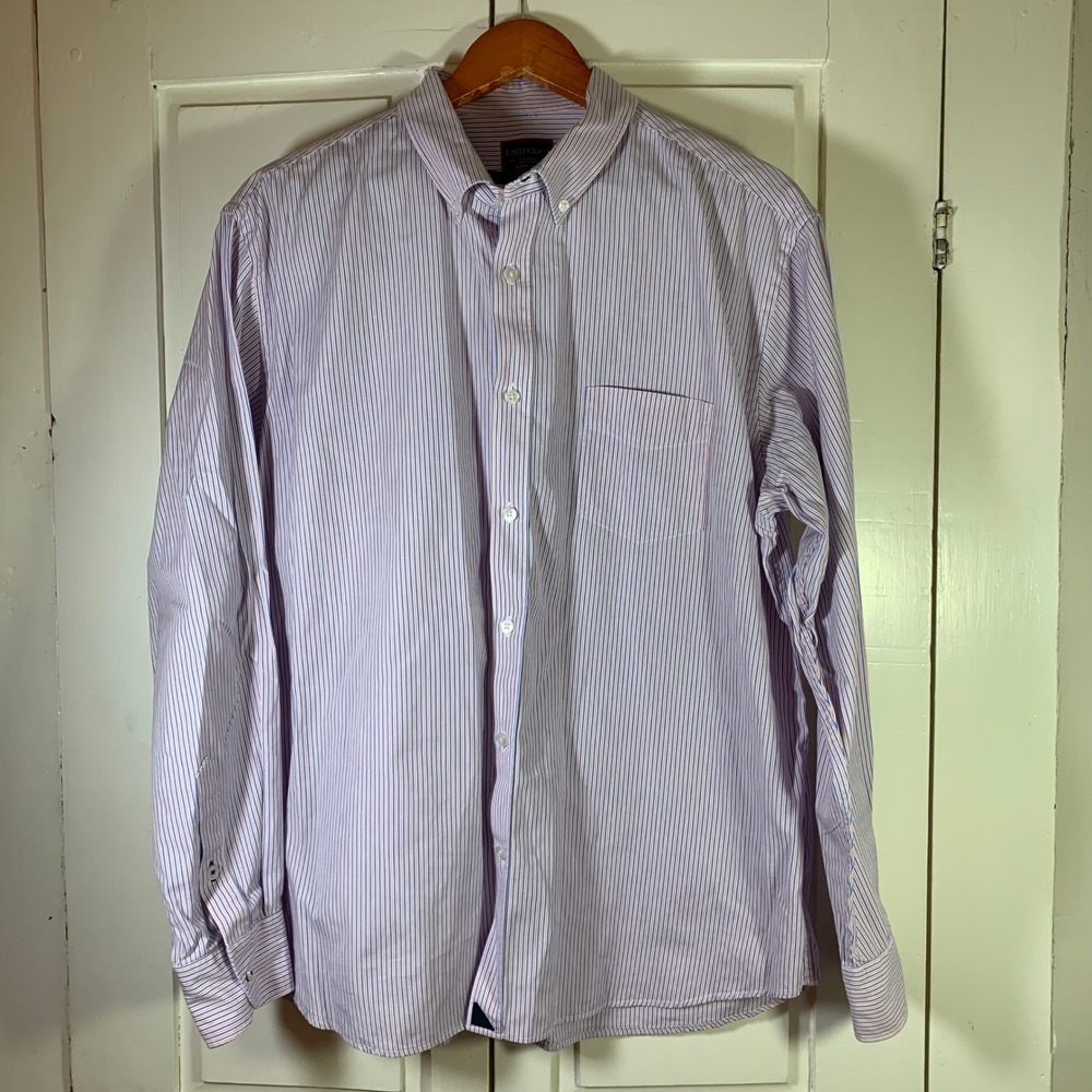 UNTUCKit Men's X Large XL Stripe Button Down Shirt Preppy Office Church Business